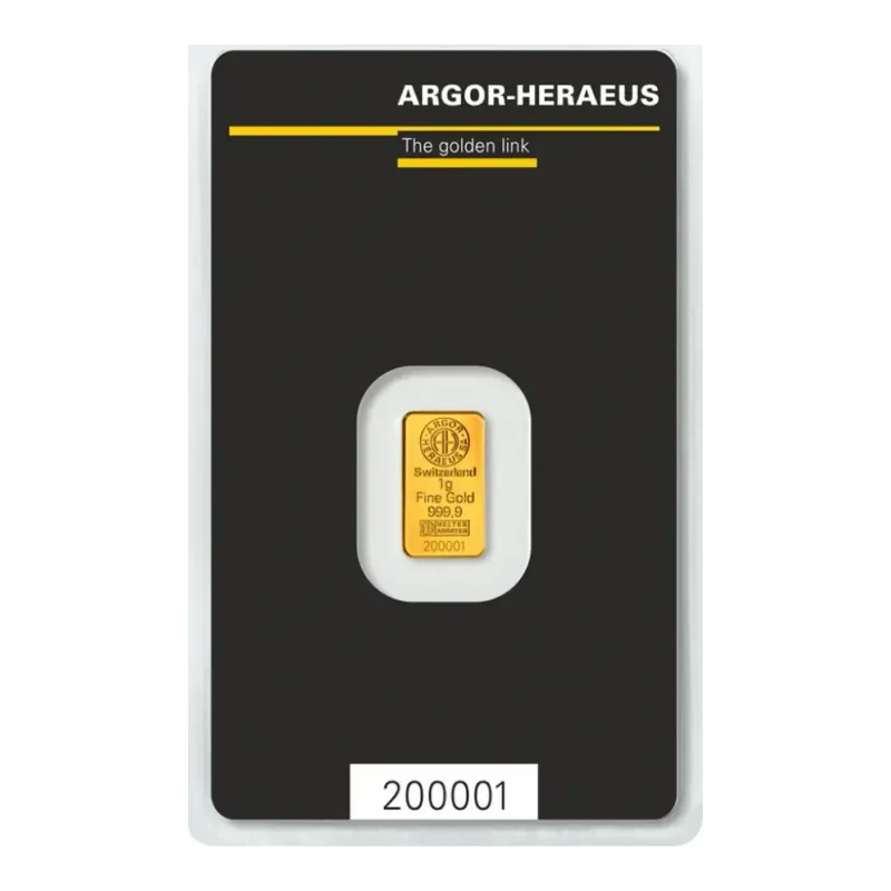 1g Gold Bar - Argor-Heraeus