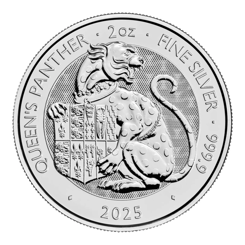 2025 2 oz UK Tudor Beasts Queen's Panther Silver Coin