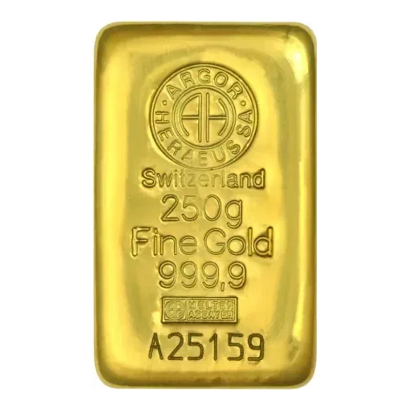 250g Gold Bar - Argor Heraeus | Cast Bar