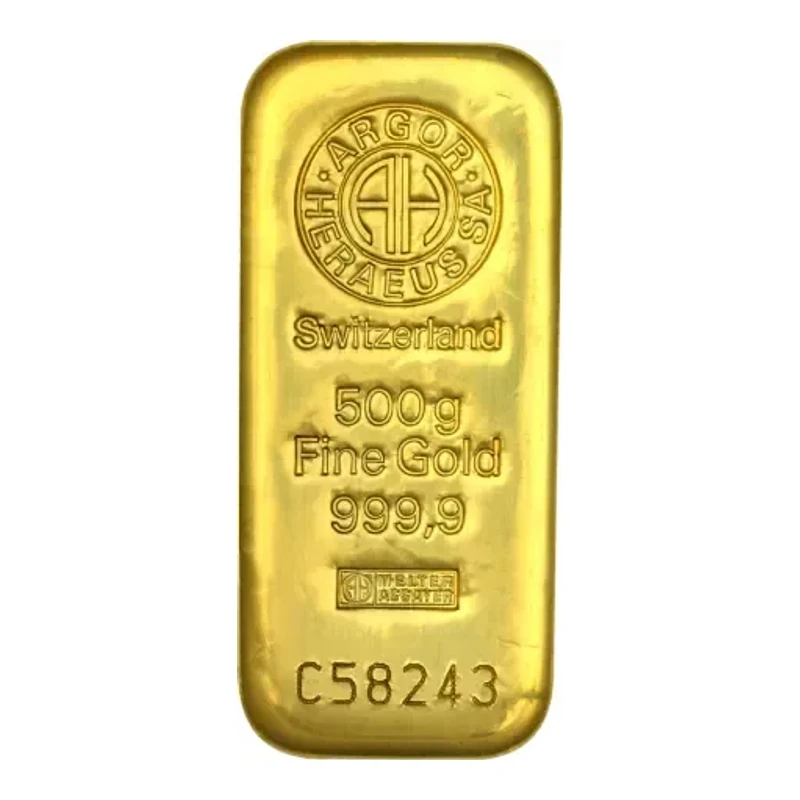 500g Gold Bar - Argor-Heraeus | Cast Bar